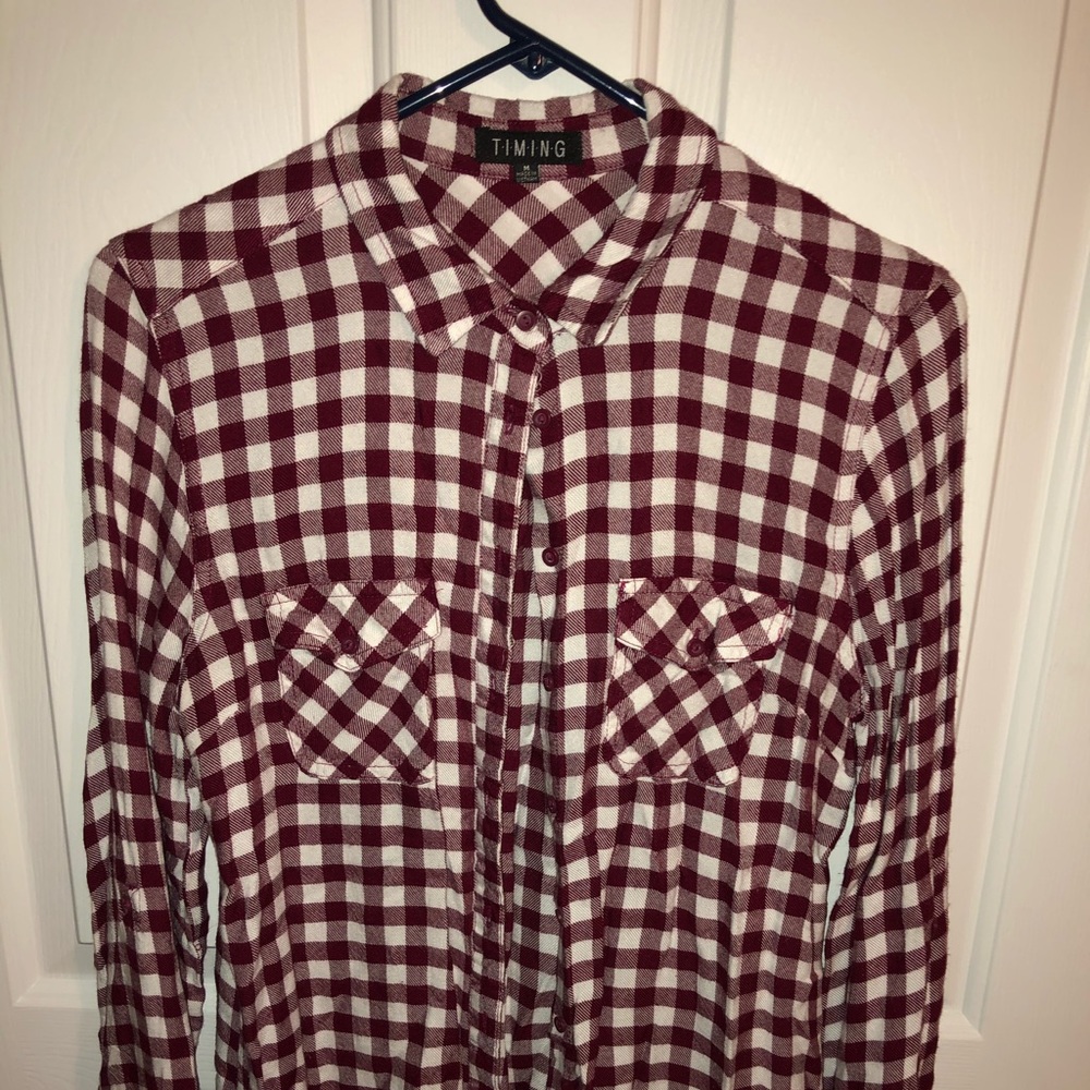 Flannel top.